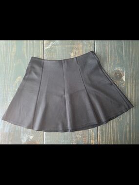 Black Flared Mini Skirt